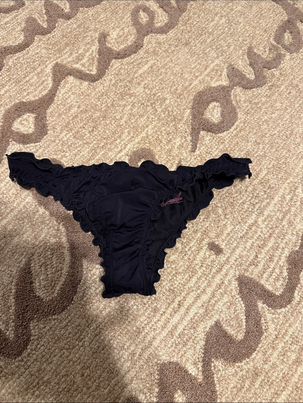 Victoria's Secret Black Ruffle Bikini Bottom